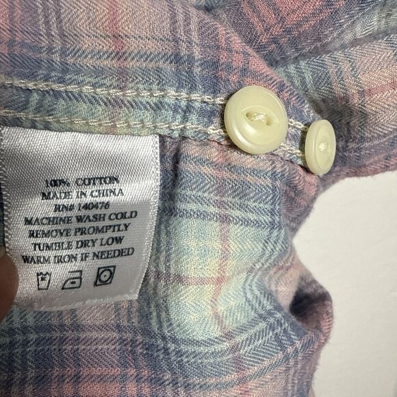 Faherty Blue Pink White Plaid Long Sleeve Cotton Men's Shirt Size XXL - Picture 13 of 14